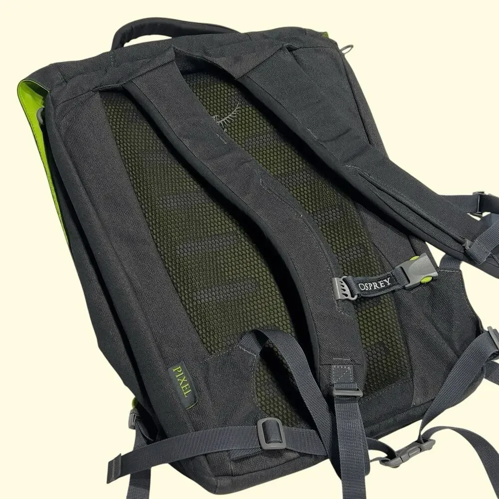Osprey Transporter Panel Loader Backpack Charcoal Gray 20L Lime Green Laptop